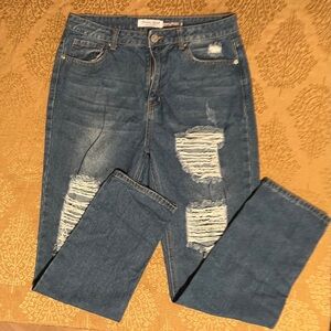 Denim Blvd Jeans Ripped Relaxed Blue 
Size 11